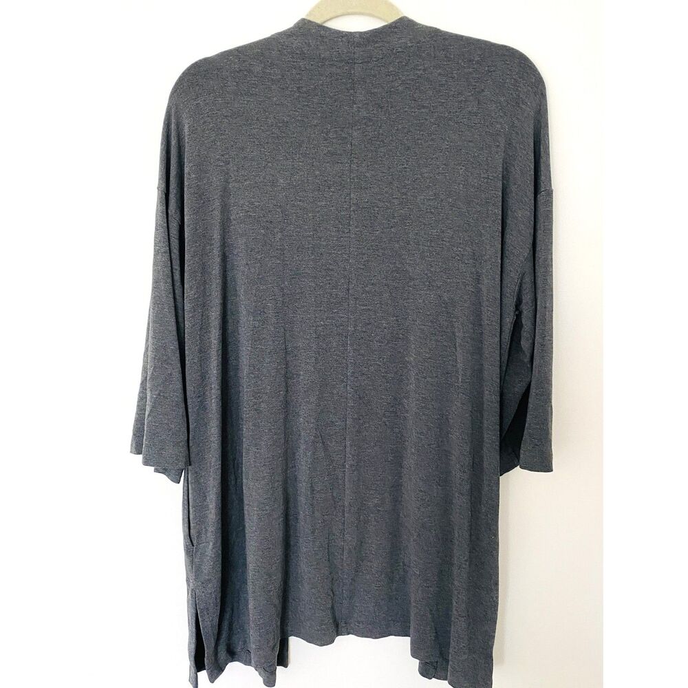 J Jill Wearever Collection Gray Open Long 3/4 Sleeve Stretchy Cardigan Sz XL - Picture 3 of 12